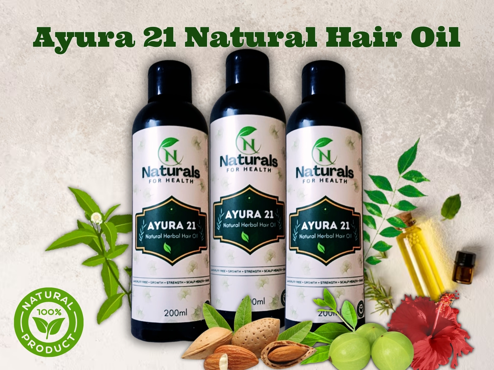 Ayura 21 Natural Hair Oil - 100% Ayurvedic Hair Oil
